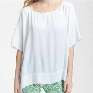 Diane Von Furstenberg Oversized Crepe Kimono Top White